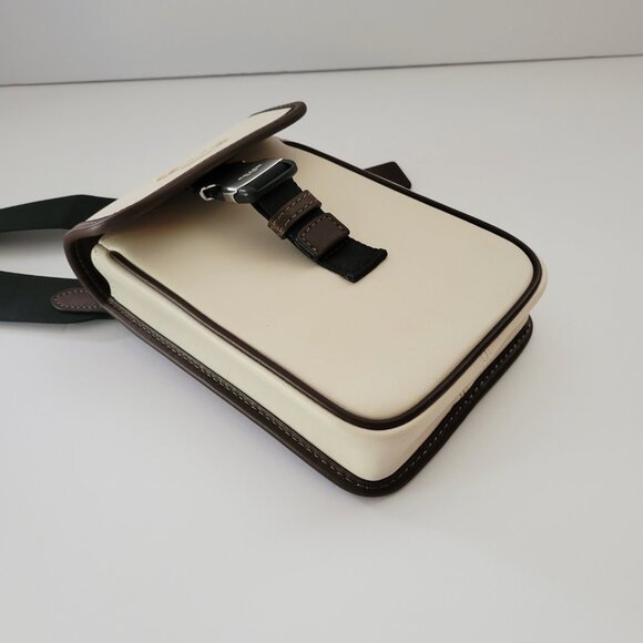 Coach CT887 Track Racer Phone Crossbody Leather Messenger Bag Chalk Maple - Picture 6 of 7